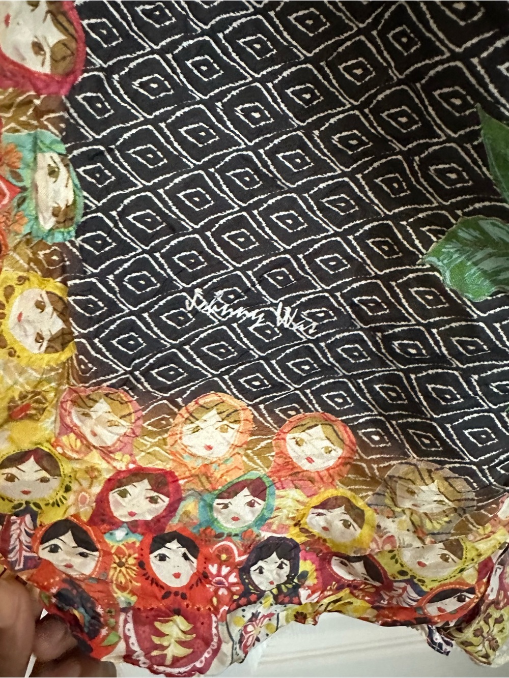 Johnny Was RARE Babette Russian Nesting Dolls 100% Silk Top Size 2X - Picture 7 of 12